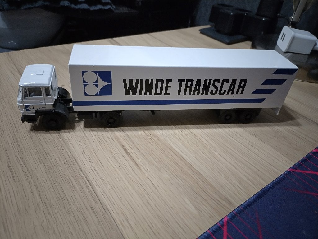 lion car nr 36 daf 2100 winde transcar, Hobby en Vrije tijd, Modelauto's | 1:50, Ophalen, Gebruikt, Bus of Vrachtwagen, Lion Toys