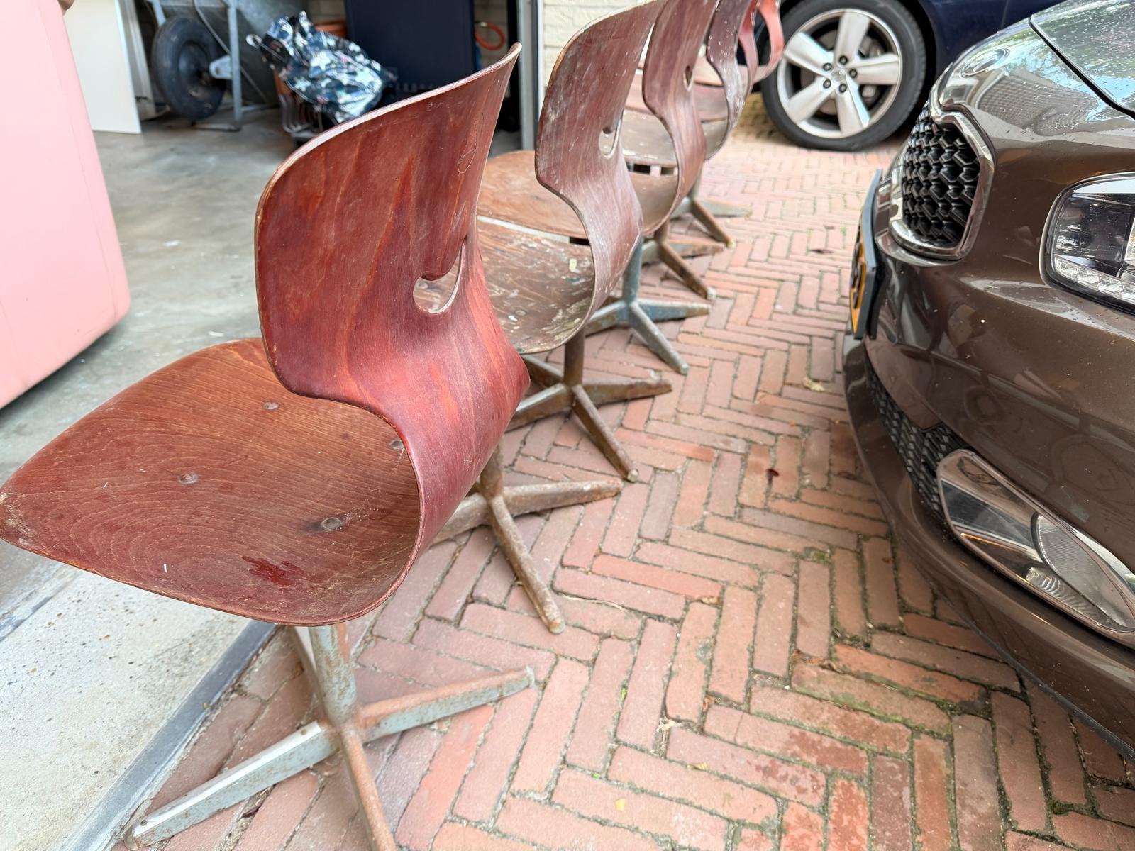 Schoolstoeltjes, Huis en Inrichting, Ophalen, Bruin, Hout