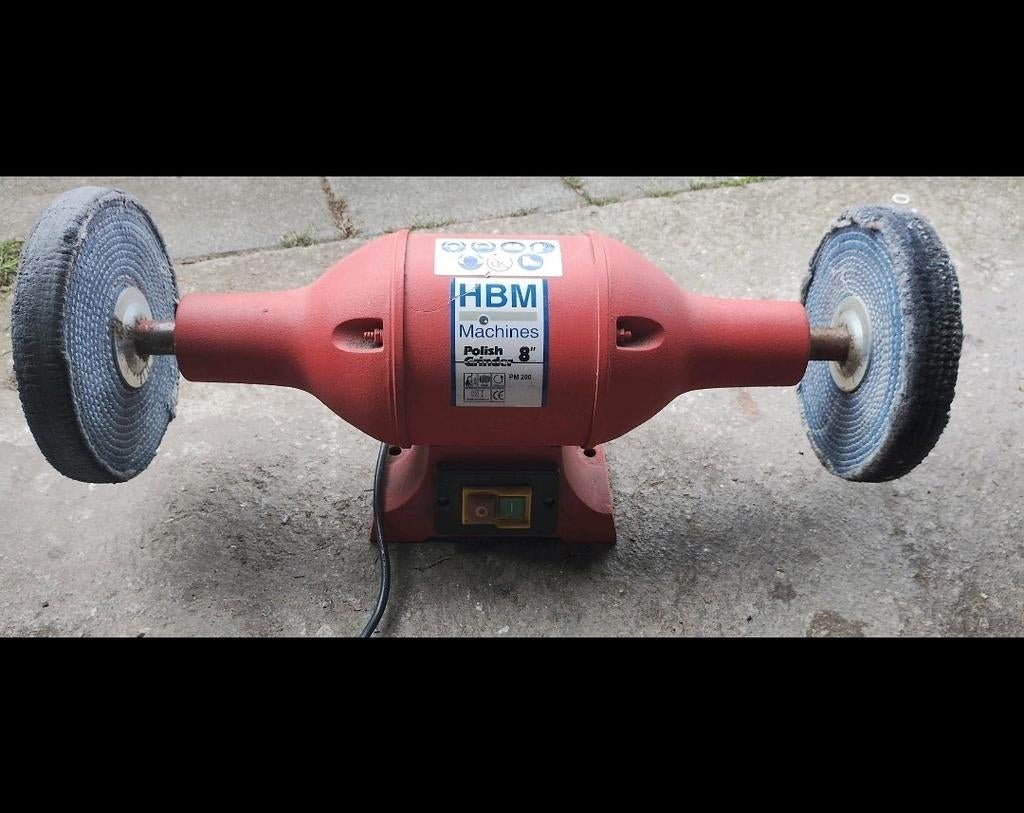 HBM Machines Polijstmachine PM 200 - Zo goed als nieuw, Verzenden, Zo goed als nieuw, Minder dan 700 watt, Werkbankslijpmachine