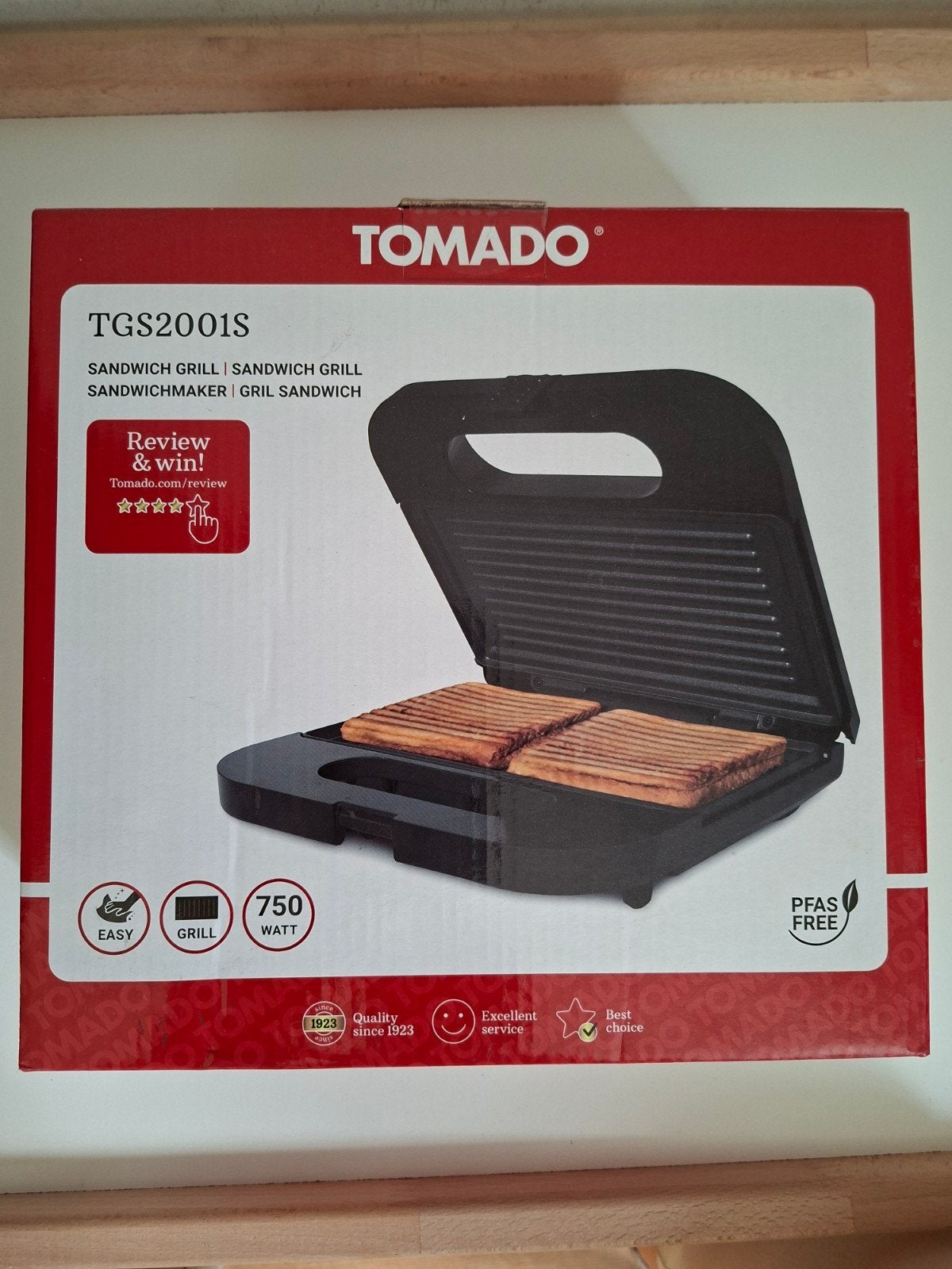 Sandwich grill,  Tomado, Witgoed en Apparatuur, Contactgrills, Ophalen of Verzenden, Nieuw