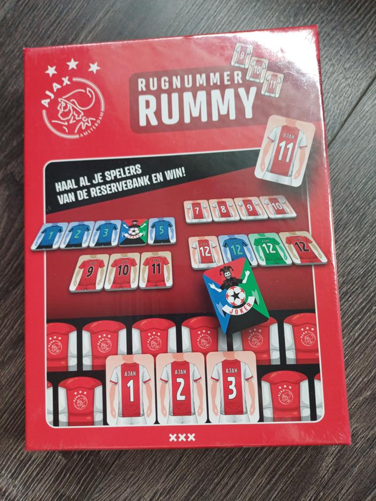Ajax Rugnummer Rummy - Nieuw in verpakking, Hobby en Vrije tijd, Gezelschapsspellen | Kaartspellen, Een of twee spelers, Ophalen of Verzenden