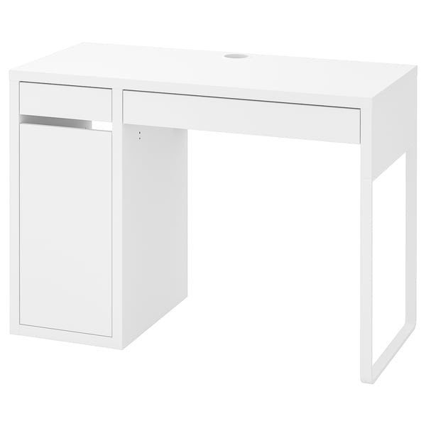 ikea micke bureau wit, 105 cm, Gebruikt, Hout, Kabelgoot