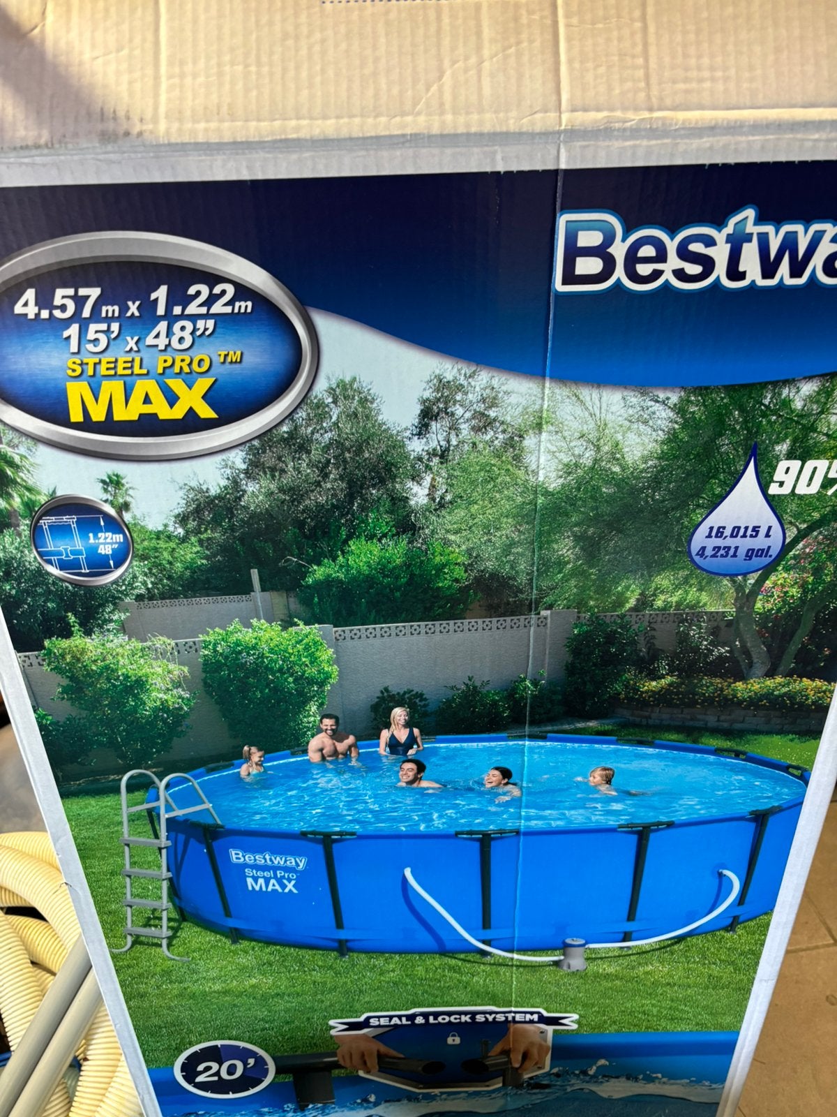 Bestway zwembad incl zandfilterpomp, solarverwarming etc, Gebruikt, Rond, 300 cm of meer, Ophalen
