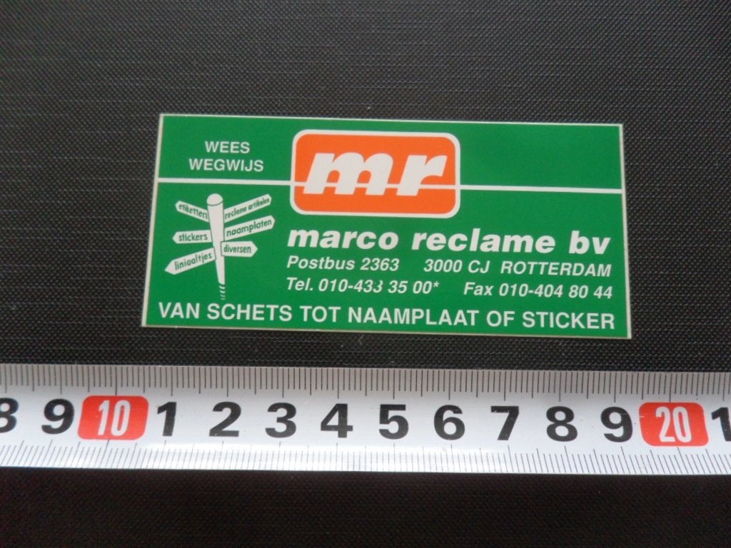 sticker Rotterdam MARCO RECLAME BV, Ophalen, Zo goed als nieuw