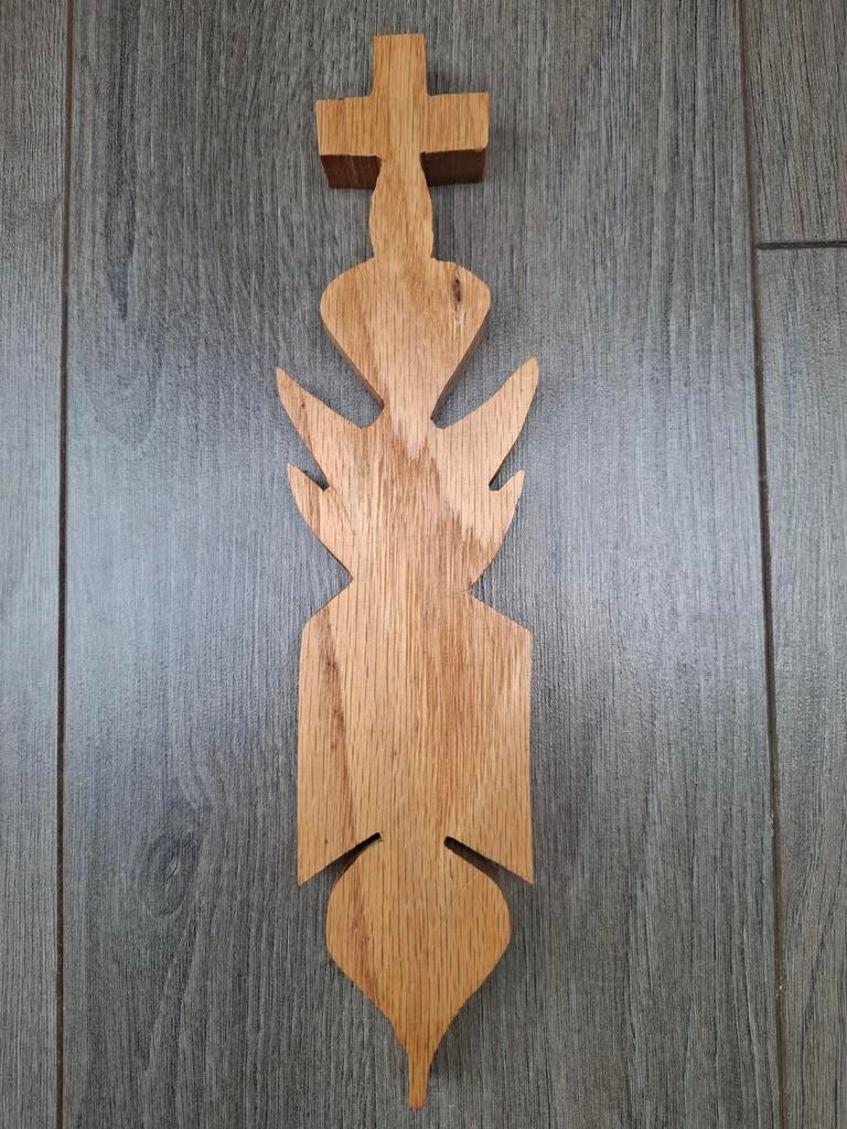 Twents gevelteken, eikenhout, 28 cm, Antiek en Kunst, Ophalen