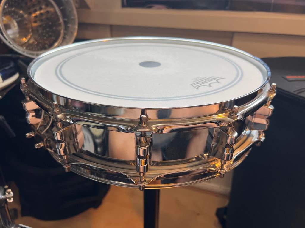 14” x 3,5” Snare met verchroomd stalen ketel, Ophalen of Verzenden, Zo goed als nieuw, Trommel