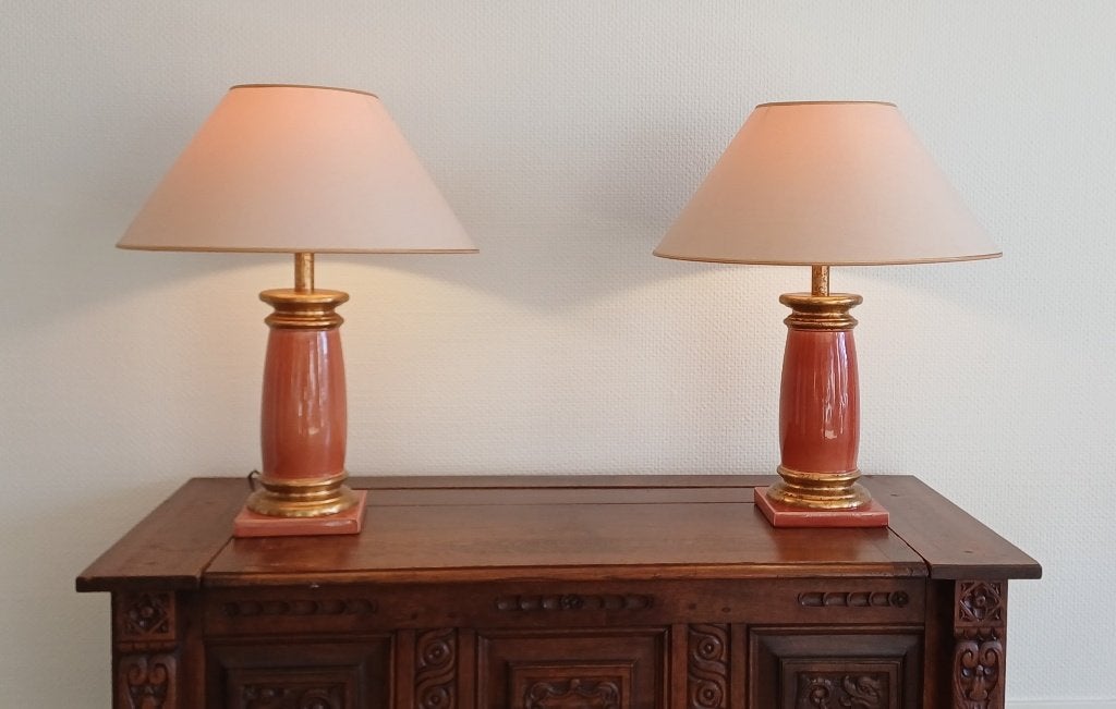 Neoclassicistische schemerlampen van Le Dauphin ca.1980-1990, Ophalen, Overige merken, Vintage, 61 cm