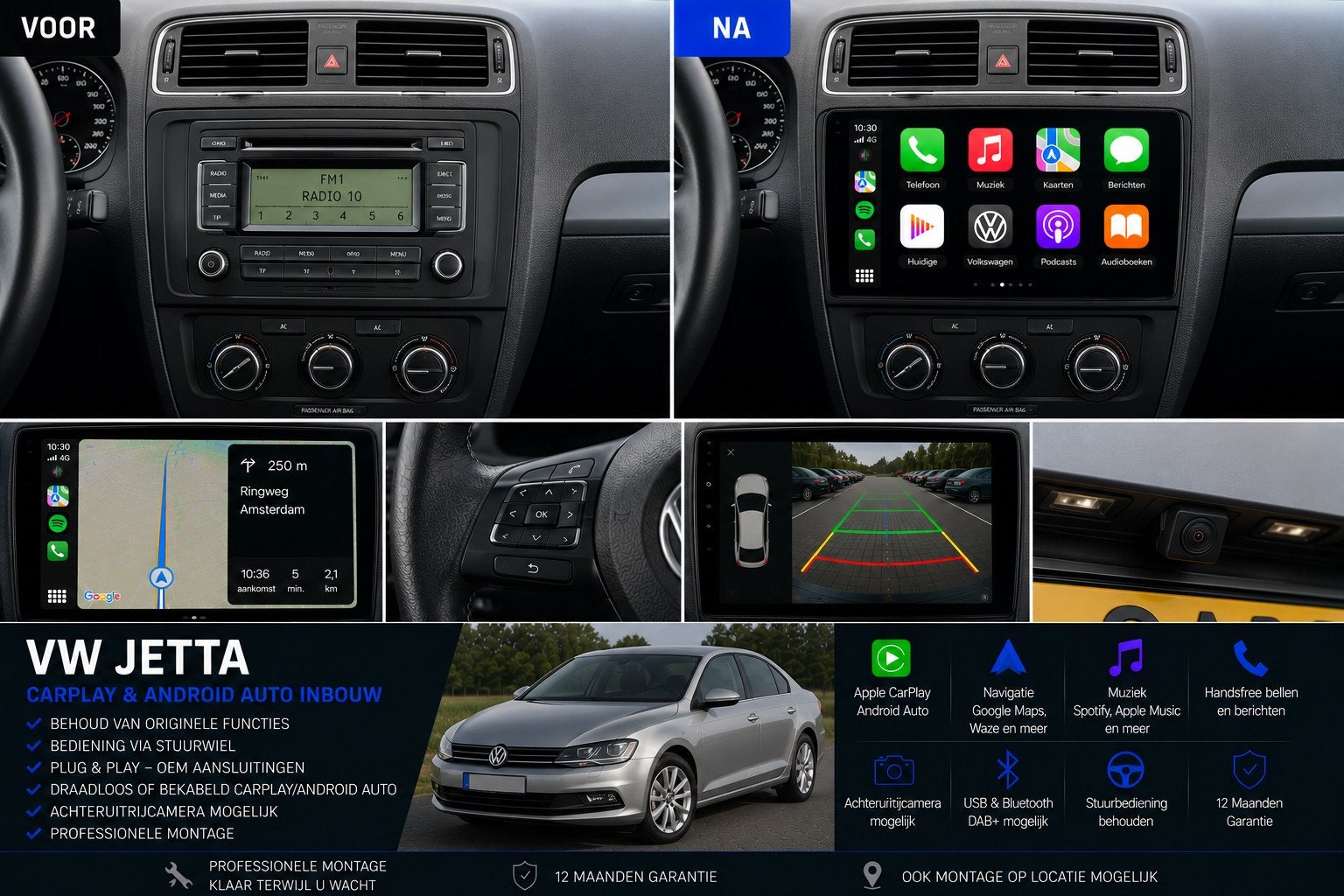 Volkswagen Jetta CarPlay & Android Auto Inbouw, Ophalen, Nieuw