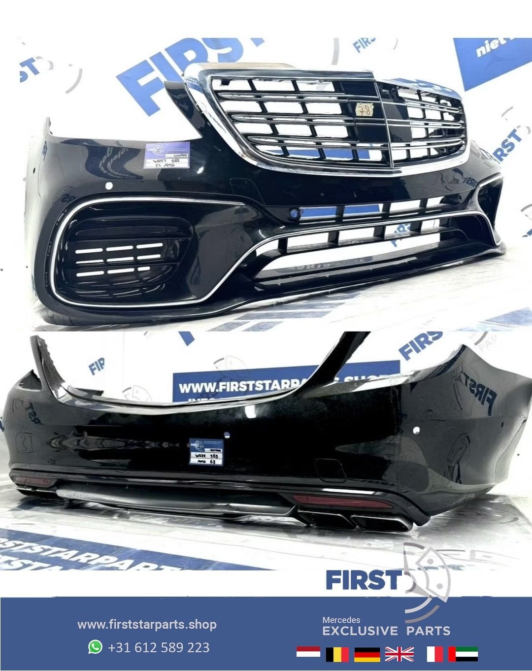 W222 S63 AMG PAKKET FACELIFT VOORBUMPER + ACHTERBUMPER COMPL, Auto-onderdelen, Gebruikt, -, Ophalen of Verzenden, Bumper