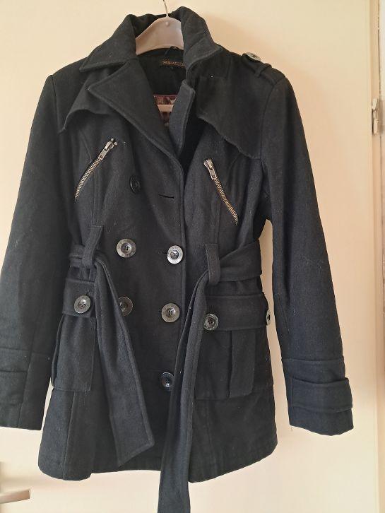 Wondermei winter zwarte wollenjas mt M, Kleding | Dames, Jassen | Winter, Ophalen of Verzenden, Nieuw, Zwart