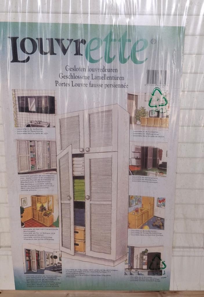 Te koop: 2 Louvre grenen deuren (wit), Ophalen, 50 tot 100 cm, Zo goed als nieuw, Minder dan 100 cm