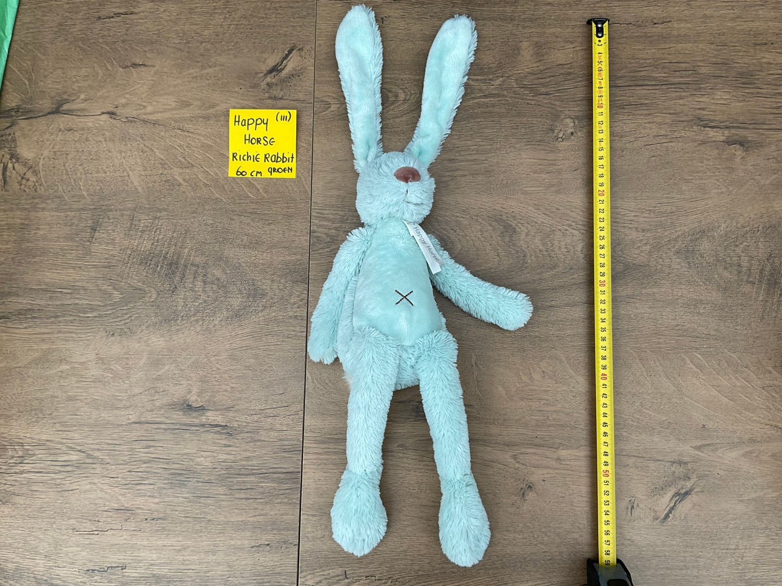 Nieuwe zgan grote lichtgroene Happy Horse Richie Rabbit 60cm, Ophalen, Groen, Overige karakters, Happy Horse