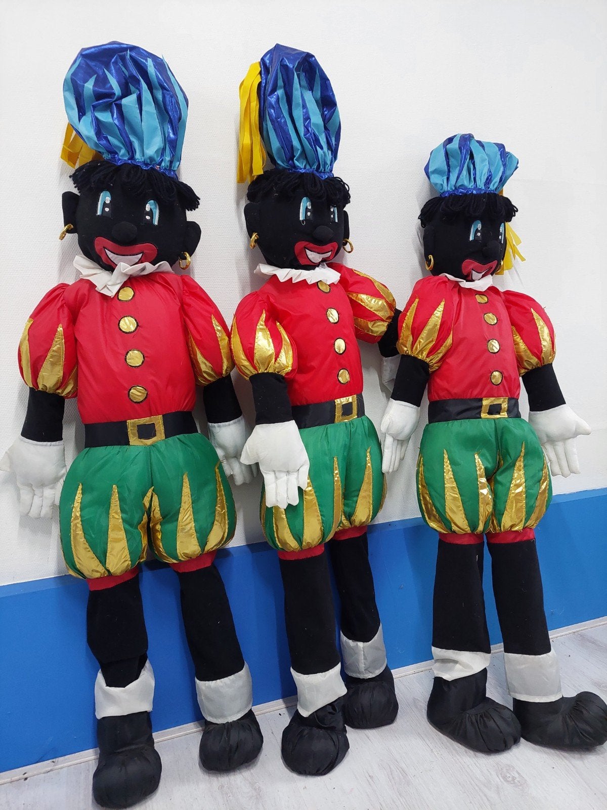 3 Zwarte Pieten poppen Sinterklaas, Ophalen of Verzenden, Gebruikt
