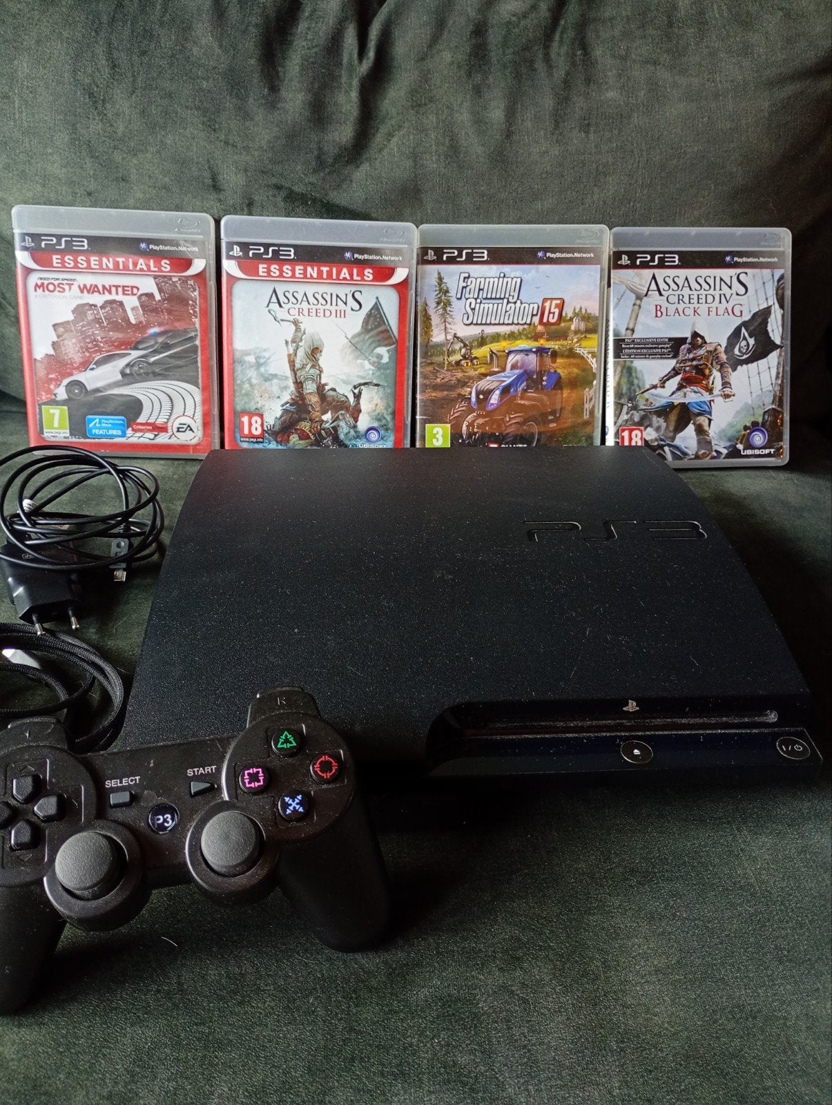 PS3 met 4 spellen, 2 opladers en 1 controller, Ophalen of Verzenden