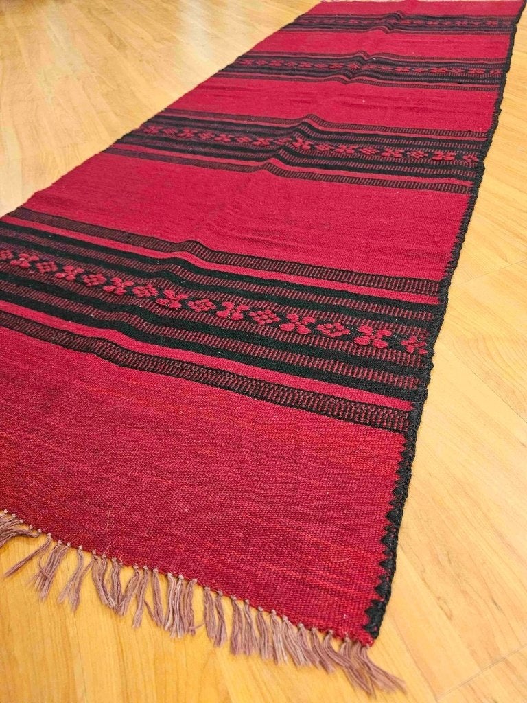 Soepel kleed loper wol Sahara bordeauxrood zwart 188/65, Gebruikt, Zwart, Djt@dejuistetoon.eu, Mon Plaisir 19, Etten-Leur, Netherlands