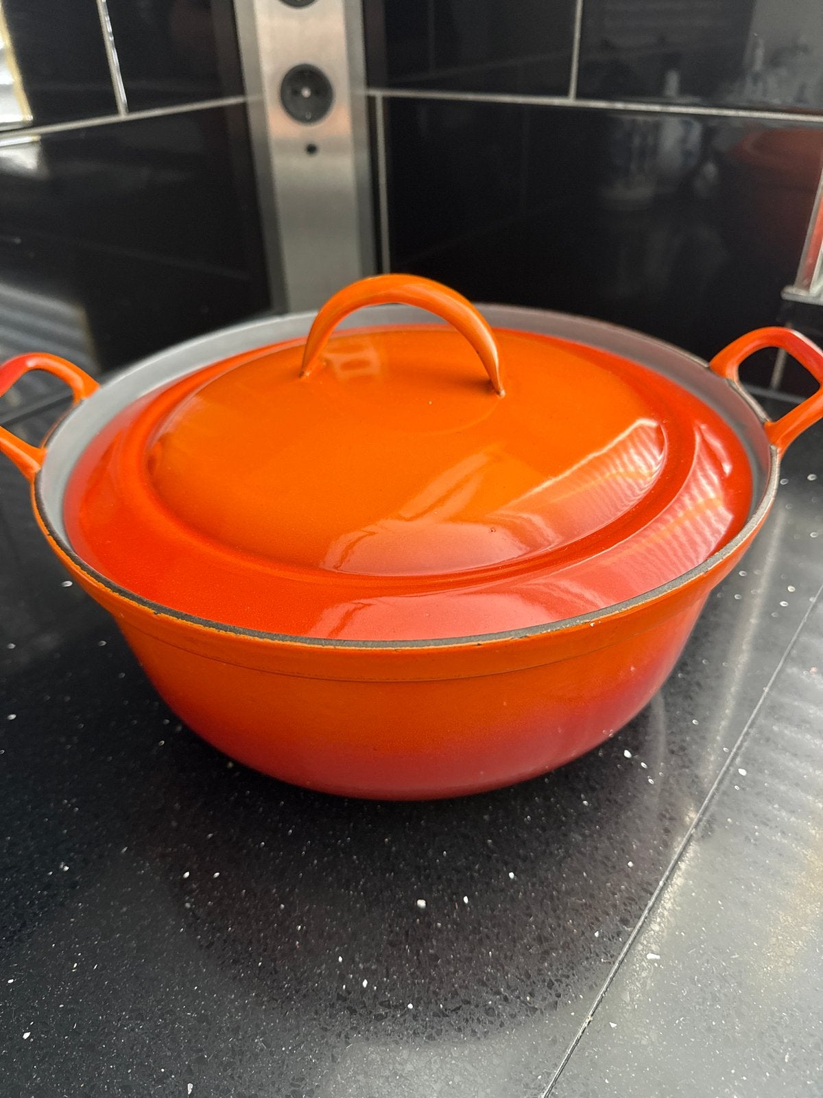 Oranje gietijzeren braadpan met deksel, Ophalen, Gebruikt, Met deksel, Overige merken