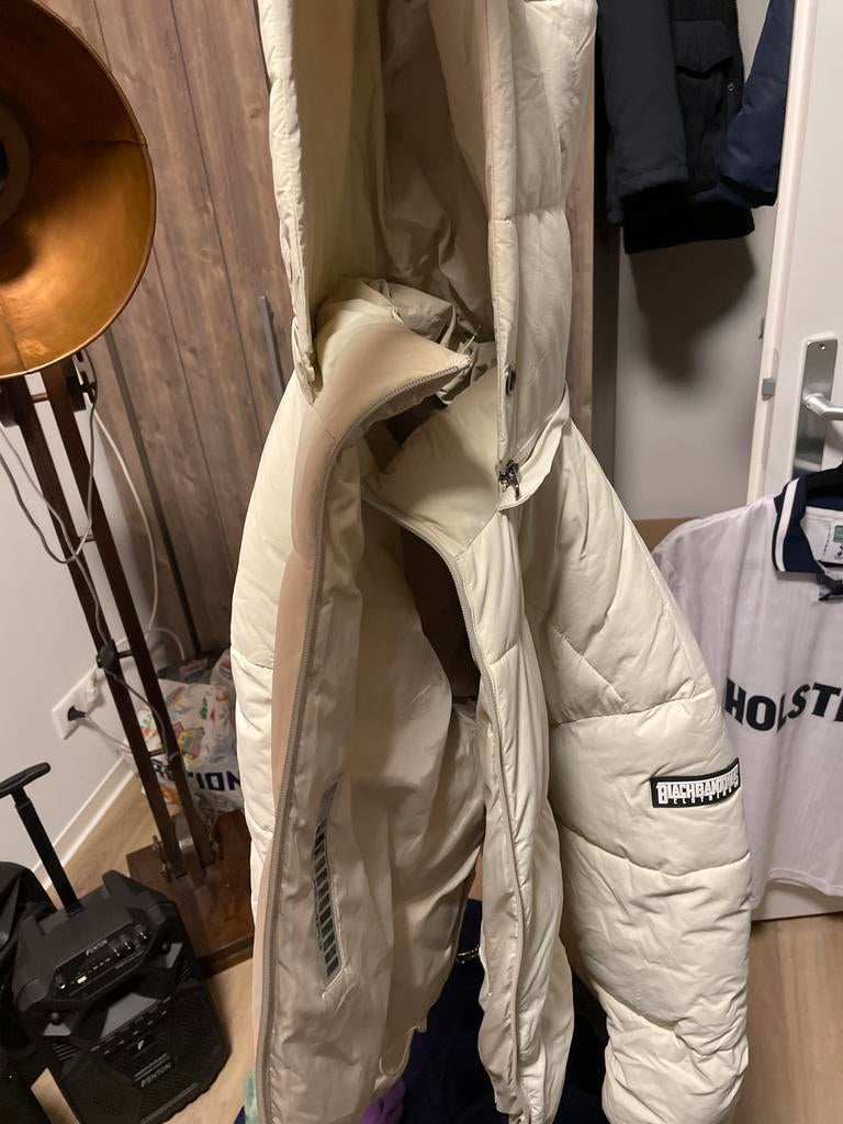 Witte winterjas met capuchon, Ophalen of Verzenden, Gedragen, Overige maten, Wit