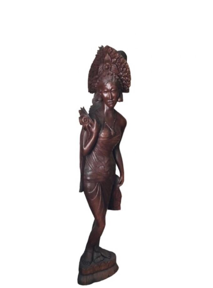 Groot Vintage/ antiek Balinees houten BEELD 1.60 M hoog, Antiek en Kunst, Kunst | Beelden en Houtsnijwerken, Ophalen, Art deco