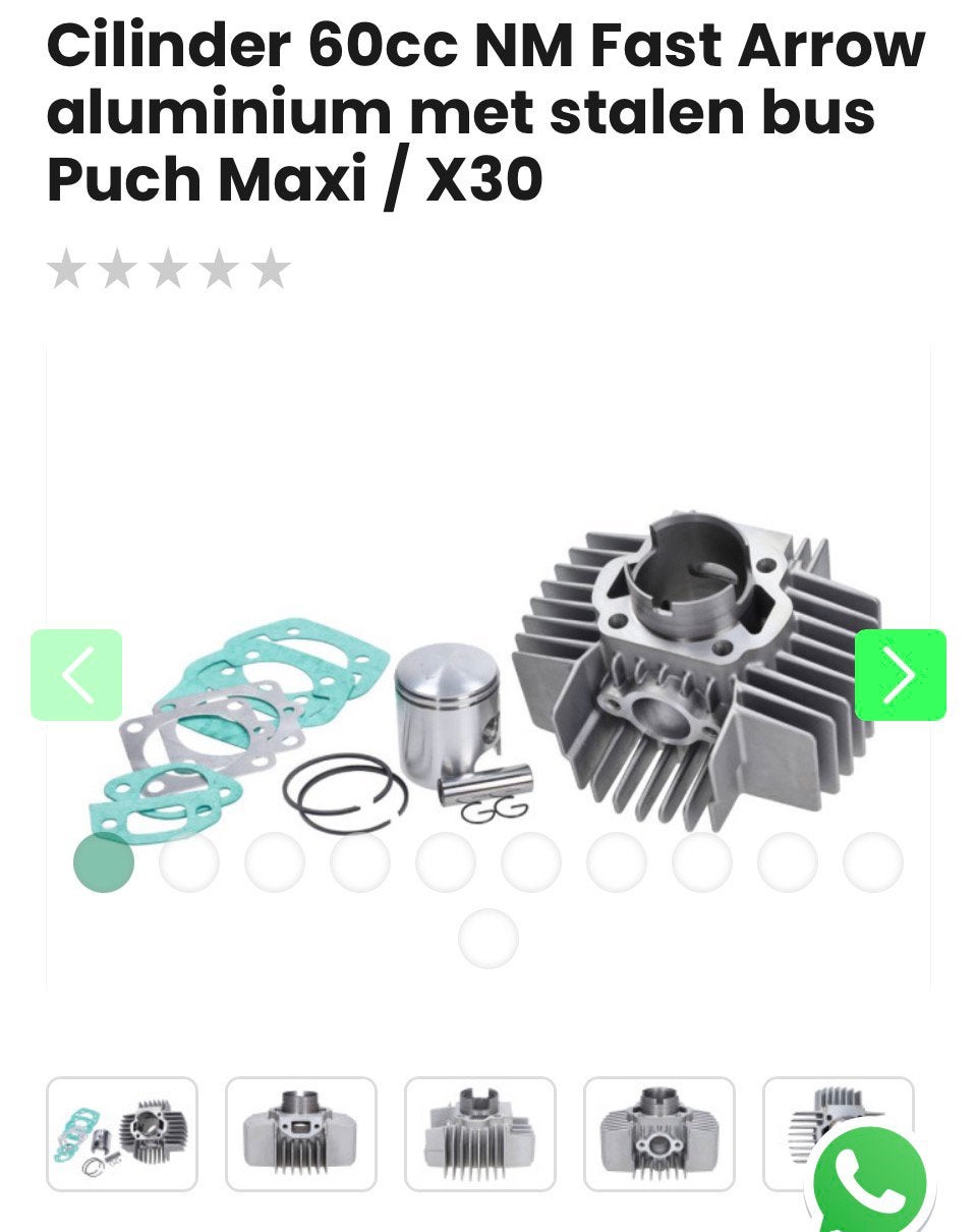 60cc cilinder gezocht Puch Maxi, Ophalen of Verzenden, Zo goed als nieuw, Cilinder