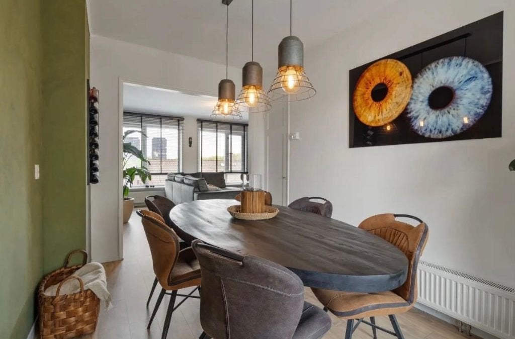 Industriële 3-lichts hanglamp betonlook – zo goed als nieuw, Ophalen, Zo goed als nieuw, Metaal, Industrieel
