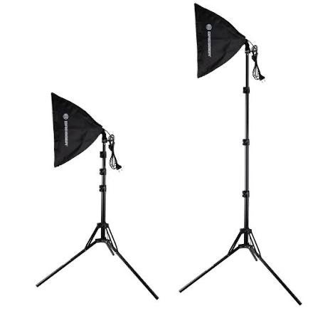 Bresser Fotostudio Lampen op Statief met Extra Reservelampen, Lamp of Flitsset, Bresser, Ophalen of Verzenden, Zo goed als nieuw