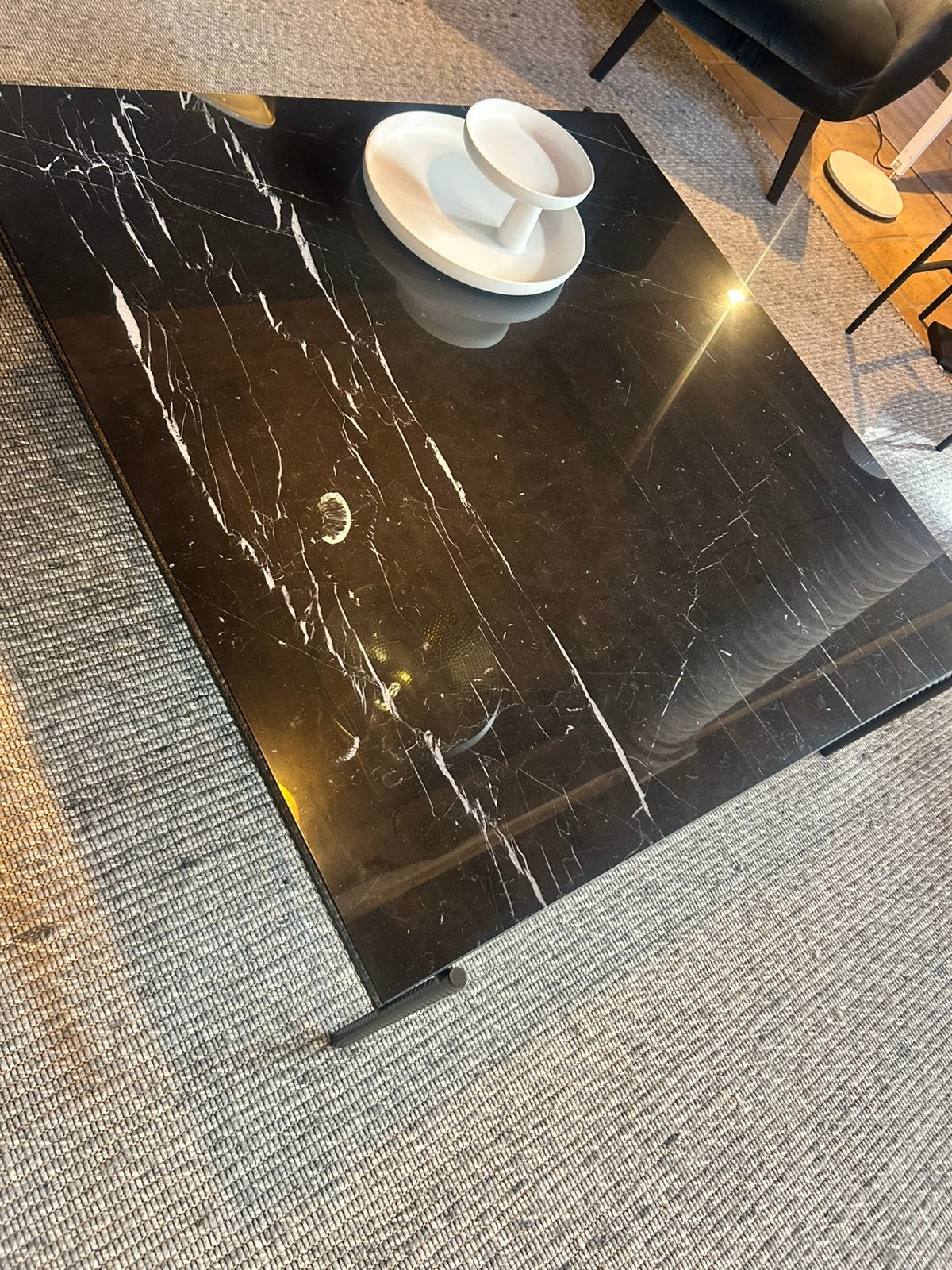 Hay rebar salontafel zwart marmer 100x100, Ophalen, 50 tot 100 cm, Nieuw, Metaal