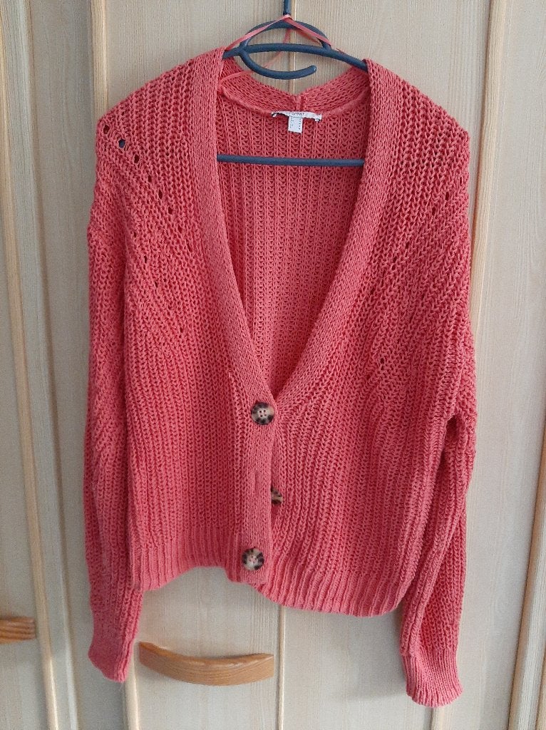Esprit gebreid vest in koraalrood, maat S, Kleding | Dames, Oranje, Ophalen of Verzenden, Zo goed als nieuw, Maat 36 (S)