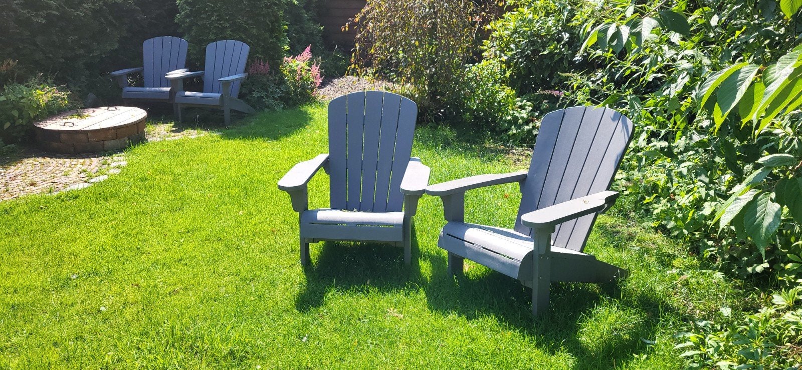 Adirondack stoelen (4 stuks) - Grijs - kunstof, Ophalen, Kunststof