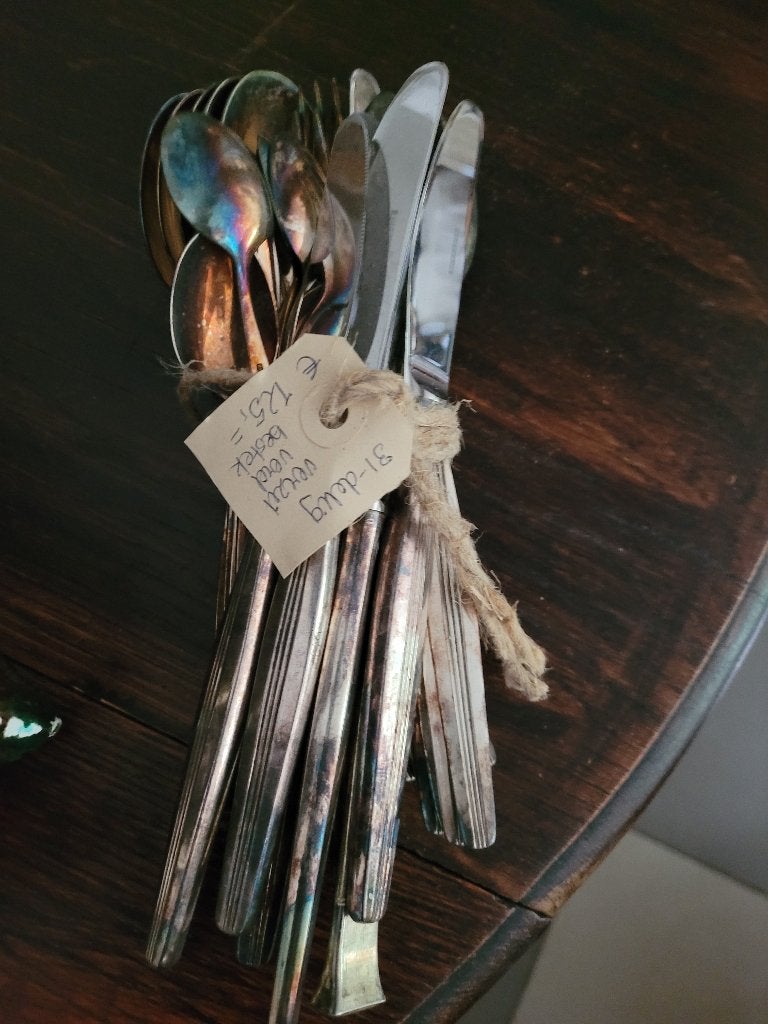 Lotje bijna antiek bestek zwaar verzilverd, Ophalen of Verzenden