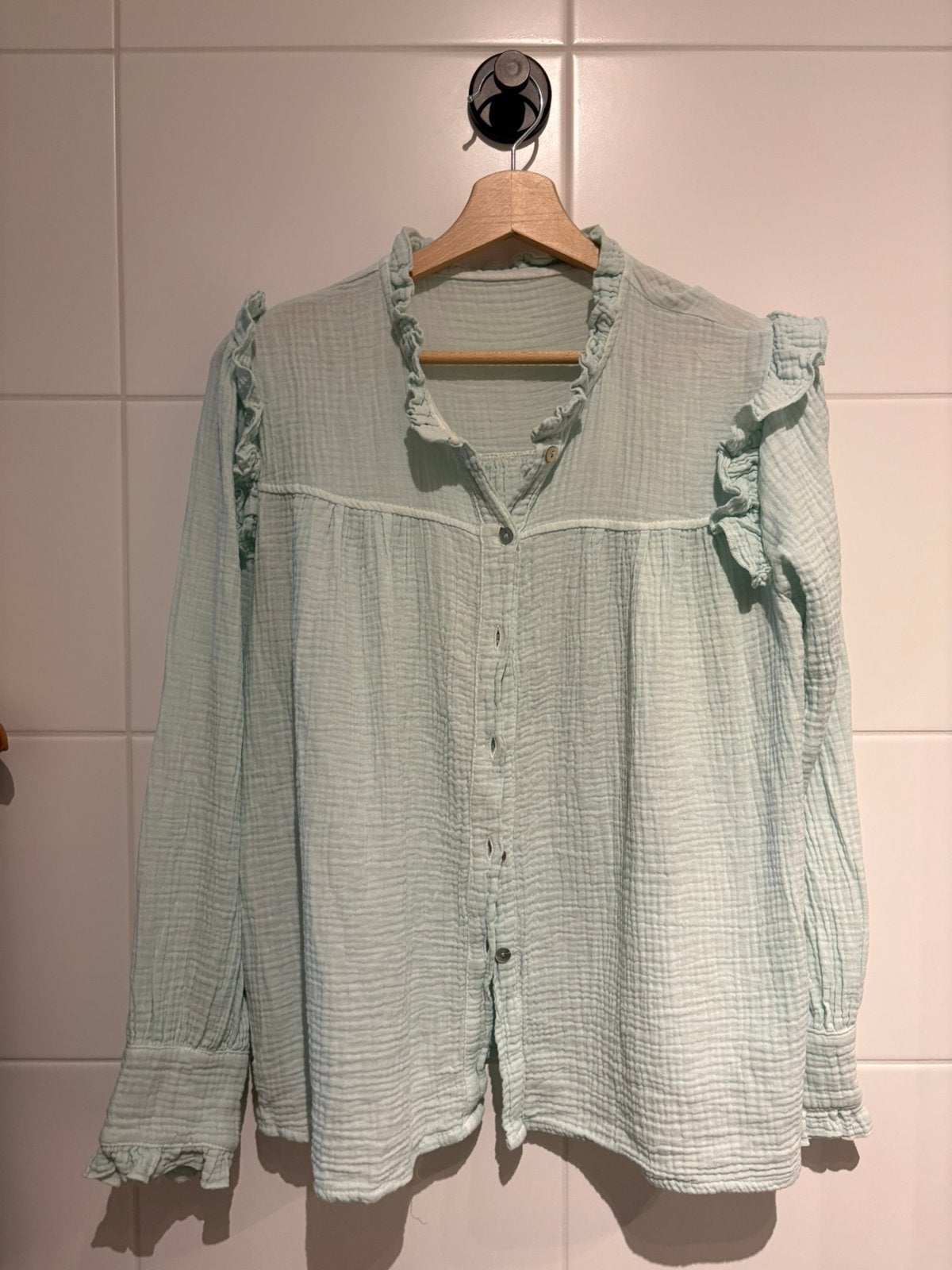 Mousseline blouse, Kleding | Dames, Ophalen of Verzenden, Zo goed als nieuw, Maat 38/40 (M), Groen