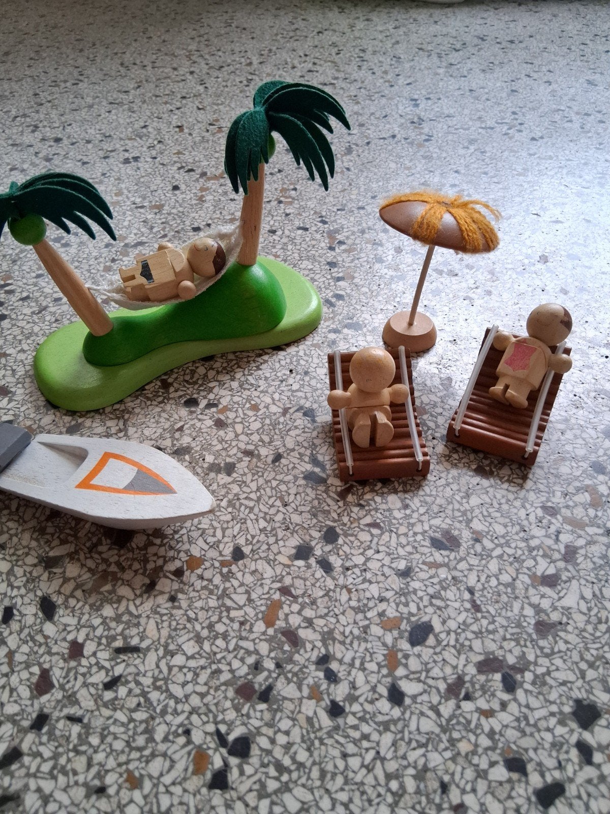 Plan Toys Houten Speelset: Strandvakantie met boot, Ophalen of Verzenden