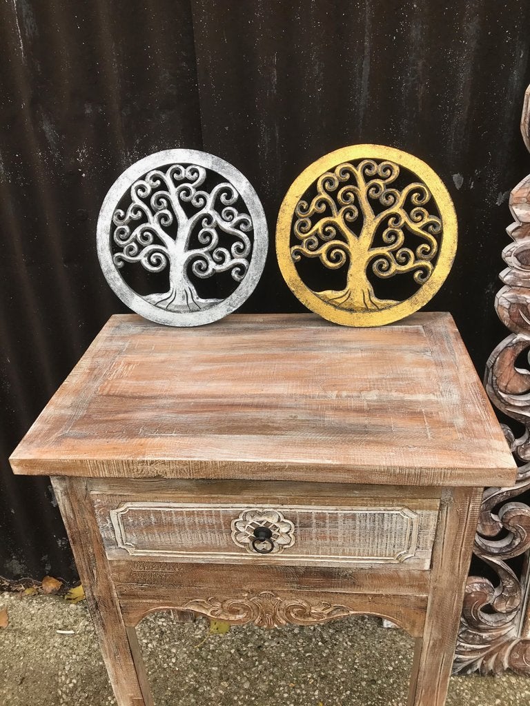 Levensboom houtsnijwerk voor aan muur uit bali indonesie, Huis en Inrichting, Woonaccessoires | Wanddecoraties, Oosters, 30 cm