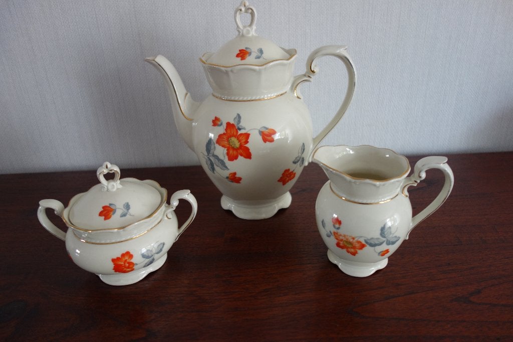 Theeservies theepot suiker melk, Overige typen, Ophalen of Verzenden, Zo goed als nieuw, Overige stijlen