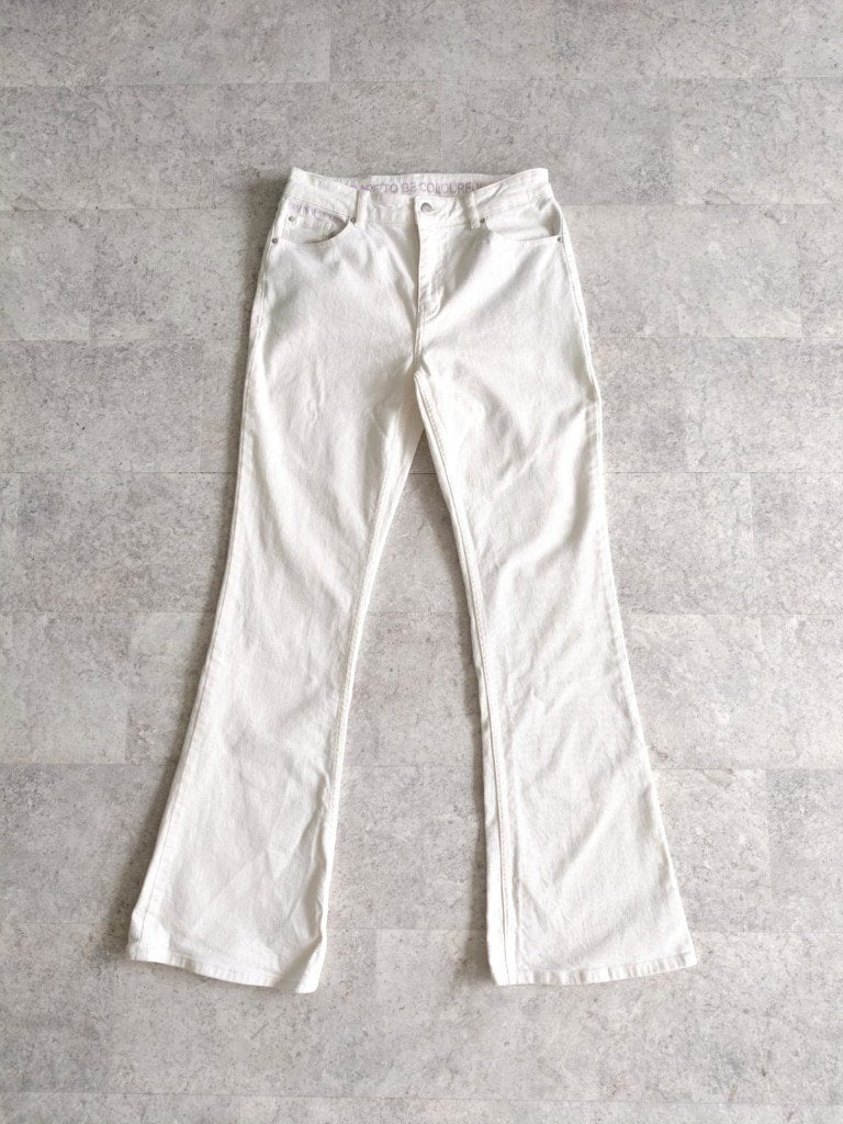 POM Amsterdam flared jeans voor dames., Verzenden, Wit, Zo goed als nieuw, W30 - W32 (confectie 38/40)