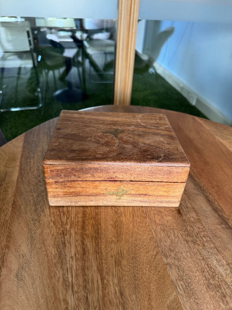 Houten theedoos met vakken, Ophalen, Minder dan 50 cm, Gebruikt, Minder dan 50 cm