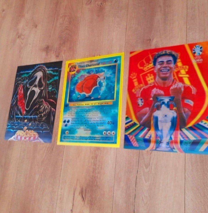 mooie 3d platen.horror.pokemon en voetballer Lamine 7.50 p s, Verzamelen, Ophalen of Verzenden, A1 t/m A3, Film en Tv