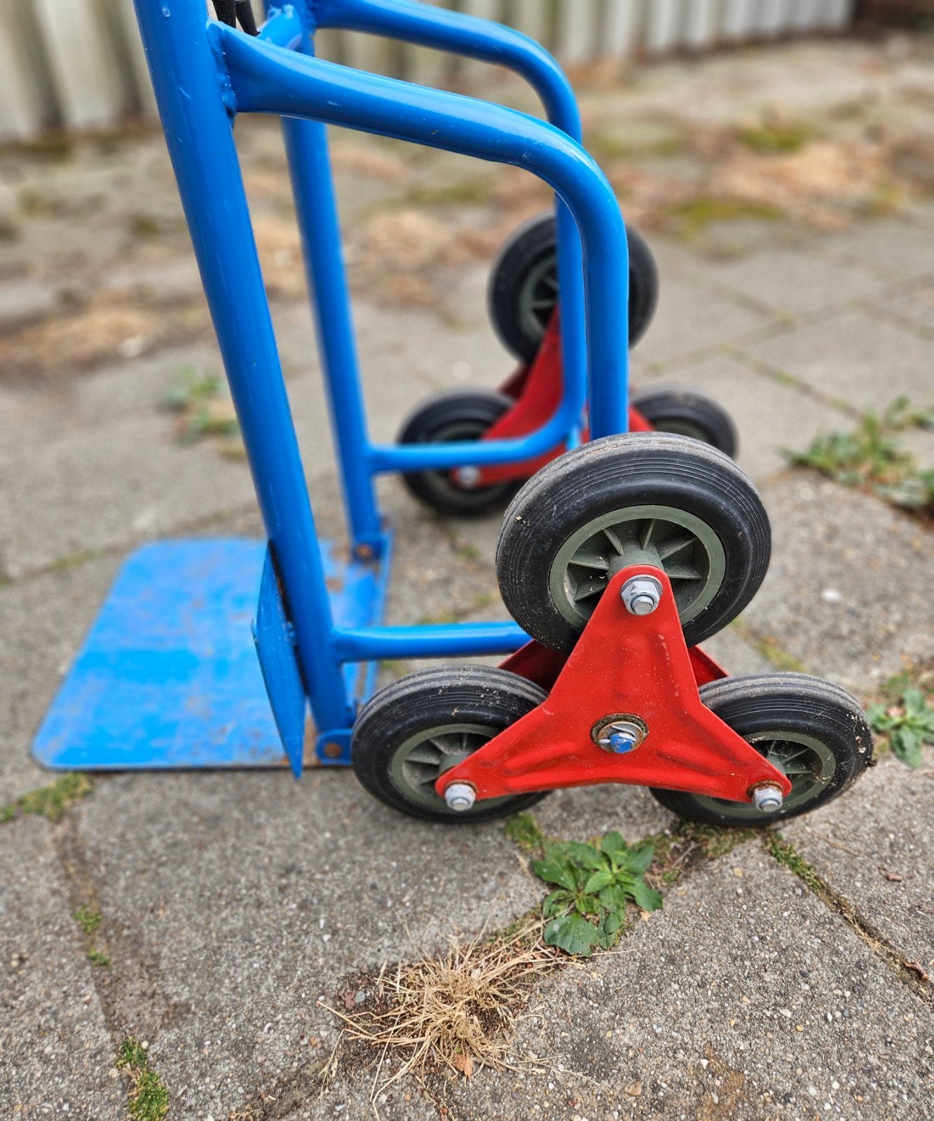 Steekwagen met trapfunctie - Blauw/Rood, Ophalen