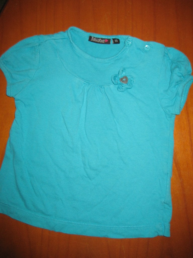 Turkoise shirt, 80, Bakkaboe, Kinderen en Baby's, Ophalen of Verzenden, Zo goed als nieuw, Meisje, Shirtje of Longsleeve