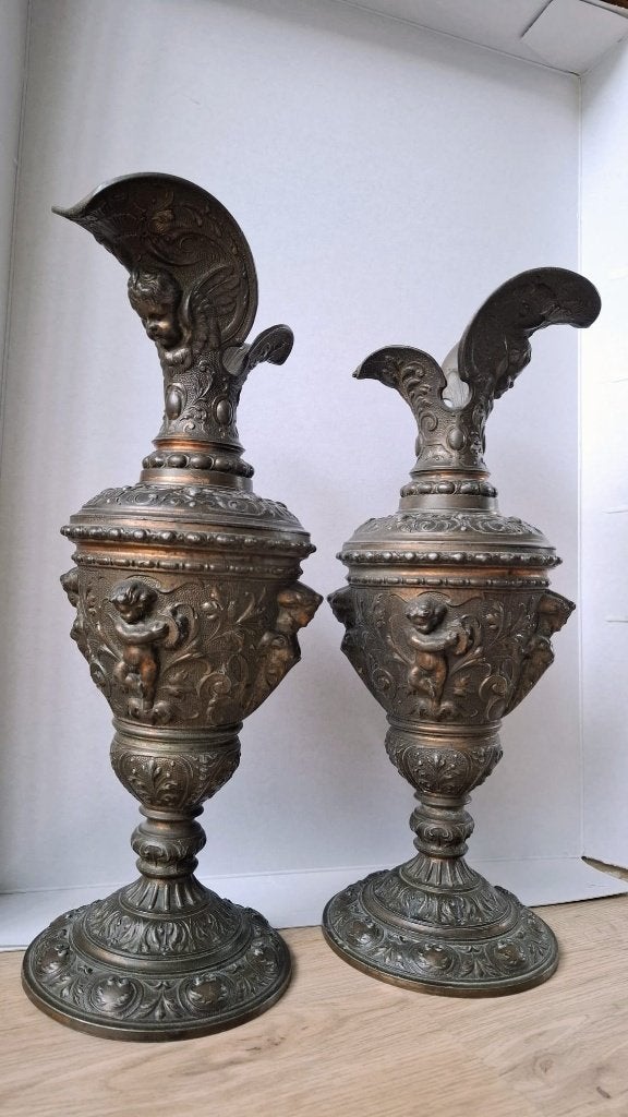 Set Aiguière/schenkkannen met Cherubijnen, gietijzer, Ophalen of Verzenden
