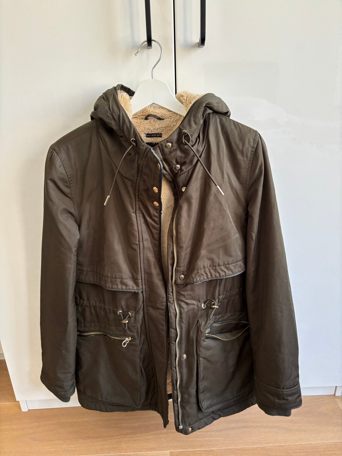 Zara TRF Parka Jas - Groen met teddy voering maat S, Verzenden, Gedragen, Maat 36 (S), Groen