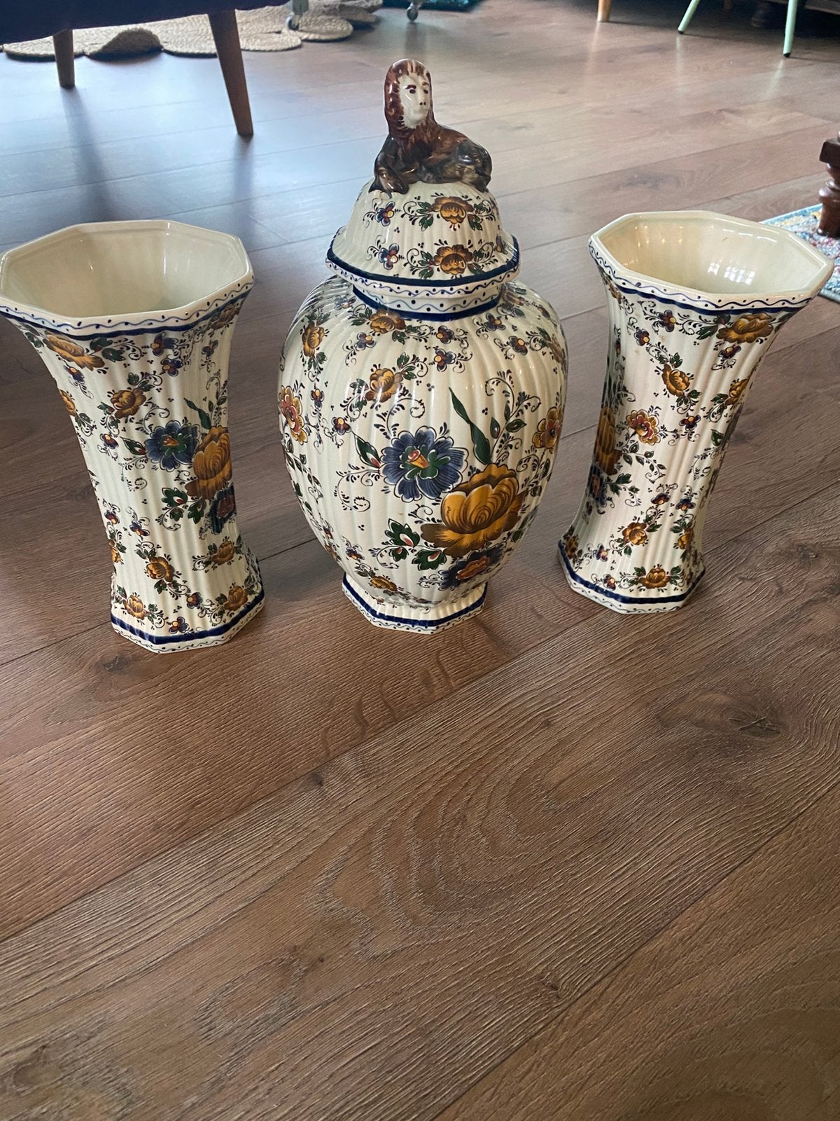 3 set antieke vazen Hubert Bequet, Ophalen