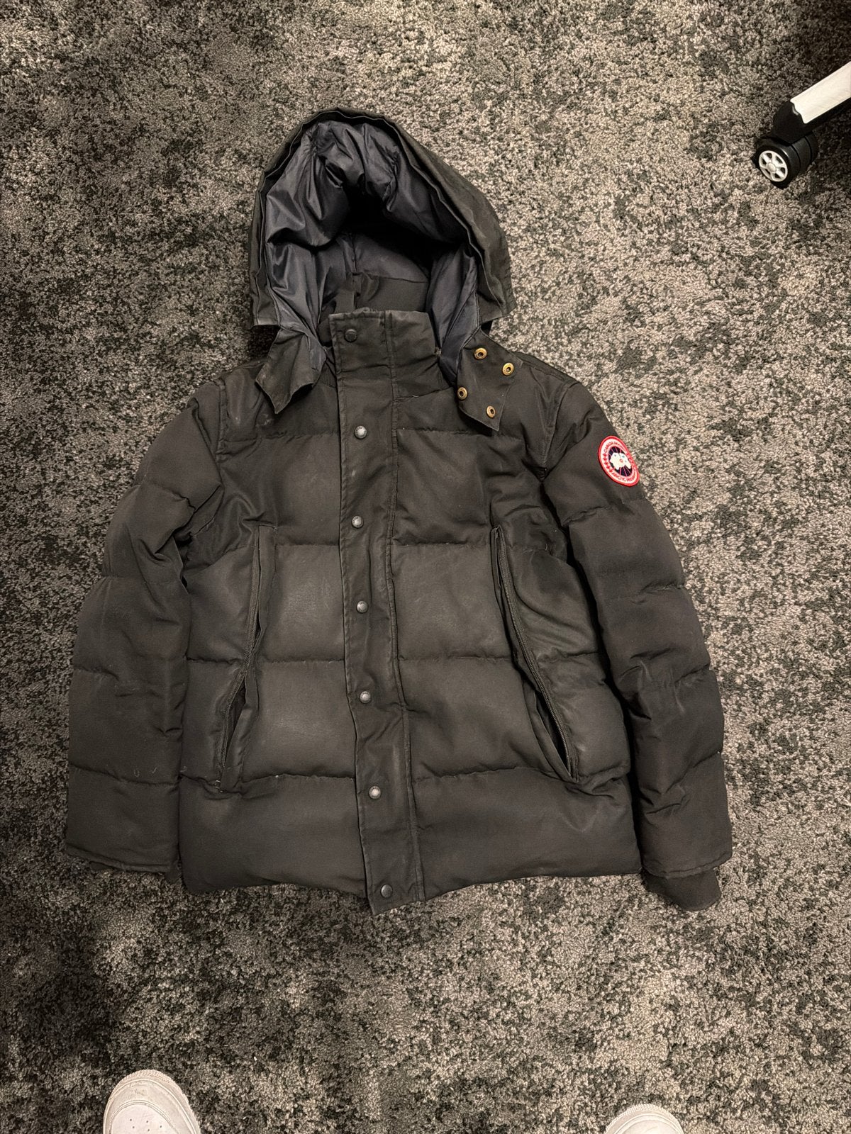 Canada Goose Wyndham Parka Zwart, Ophalen, Gedragen, Maat 36 (S), Zwart