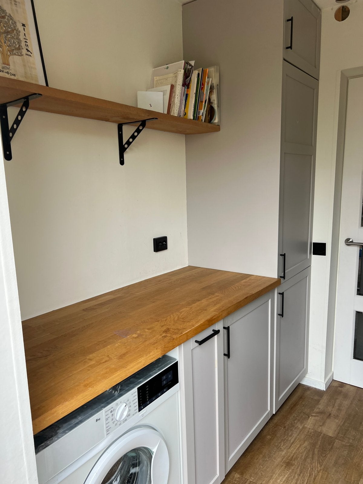 IKEA bijkeuken/keuken met kasten en inbouwvriezer, Ophalen, Zo goed als nieuw, Wit