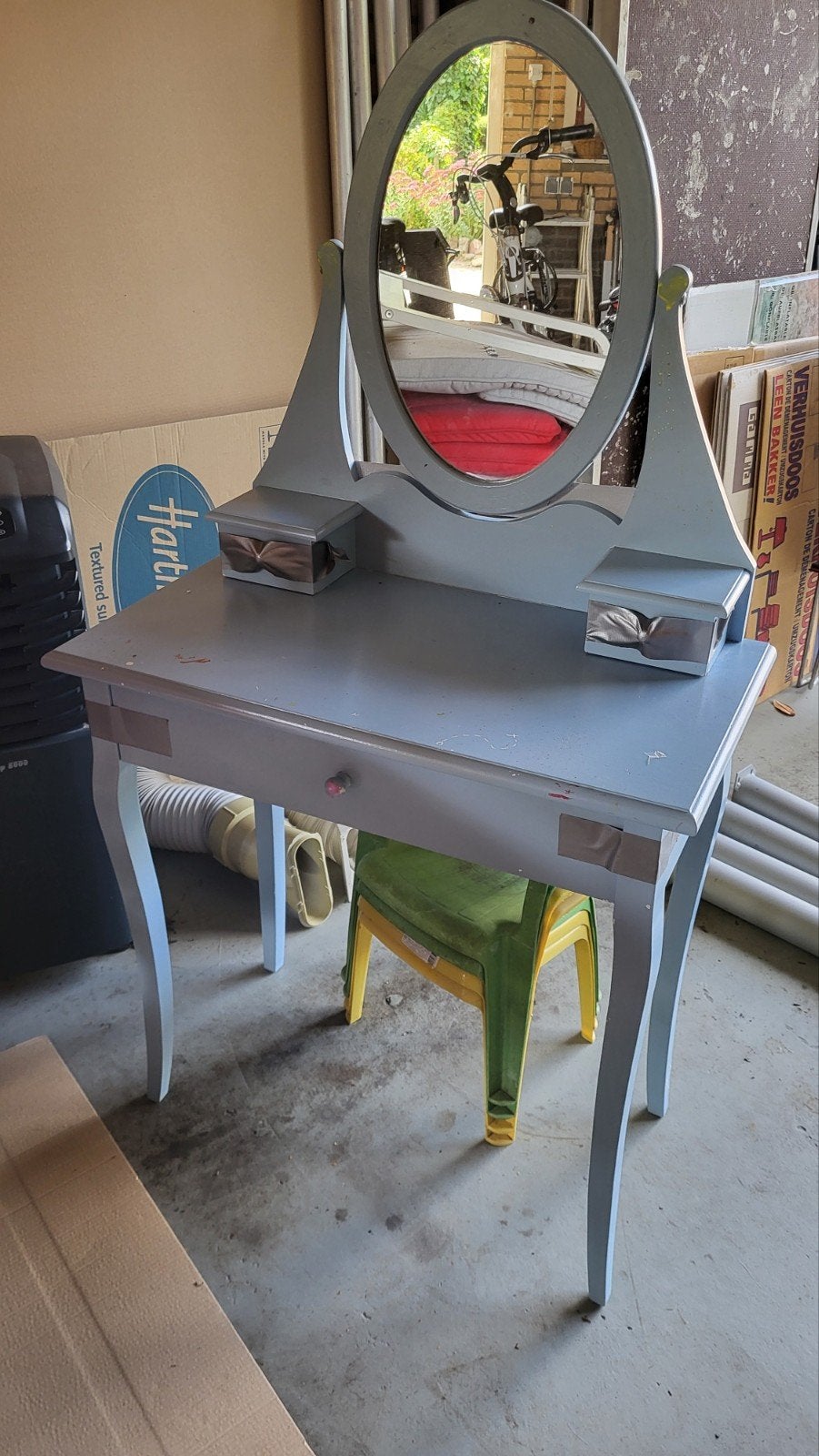 Kaptafel met spiegel en lades, Ophalen, Sierlijk, Klassiek, Gebruikt, 100 tot 150 cm