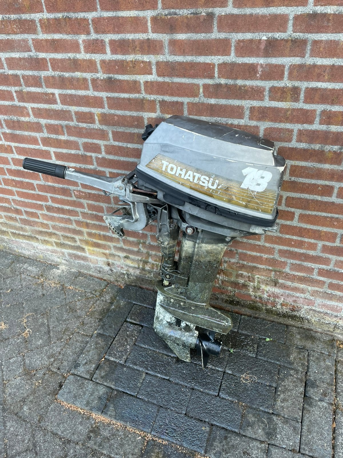Buitenboord motor, Tohatsu 18pk 2 takt., Ophalen, Gebruikt, Motor en Techniek, Zeilboot of Motorboot