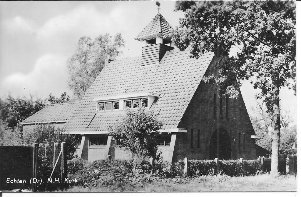 Oude Ansichtkaart Echten (Dr.) N.H. Kerk, Ophalen of Verzenden, 1960 tot 1980, Ongelopen, Drenthe