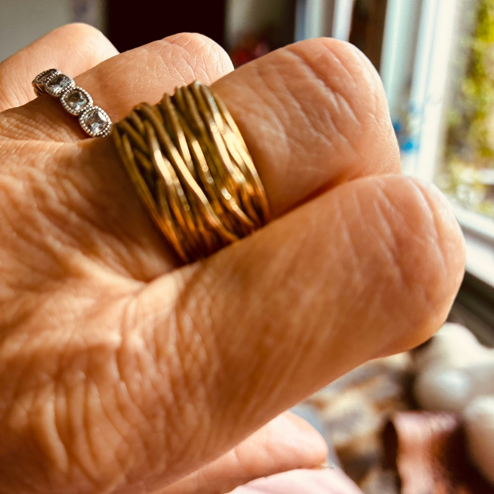 Goudkleurige wikkelring maat 58, Ophalen of Verzenden, Zo goed als nieuw, 17 tot 18, Dame