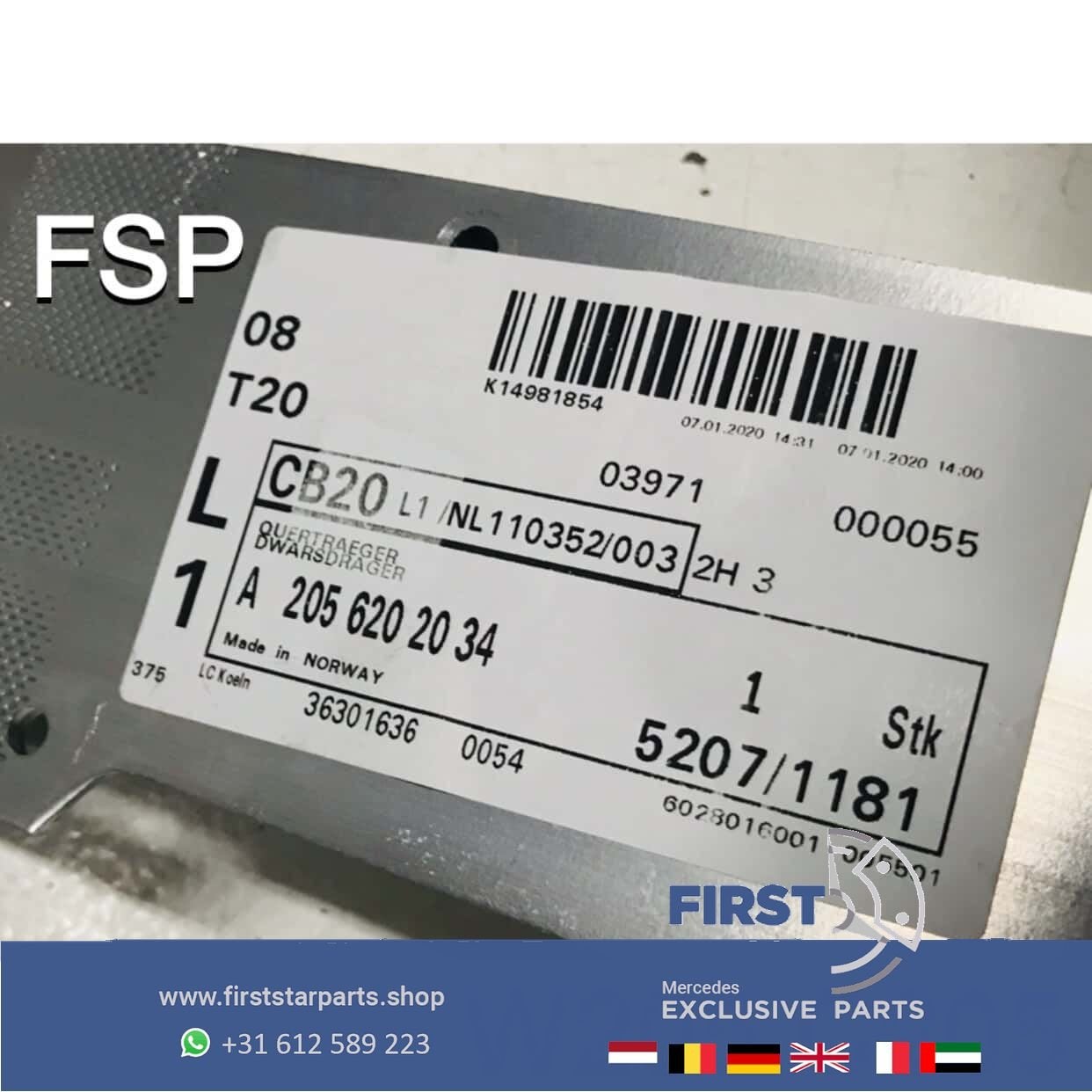 W205 voorbumperbalk Mercedes C Klasse bumper balk 2014-2021, Auto-onderdelen, Gebruikt, -, Ophalen of Verzenden, -
