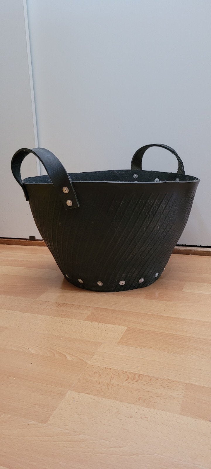 Decoratieve mand van gerecycled materiaal, Ophalen, Zwart, Overige materialen, Zo goed als nieuw