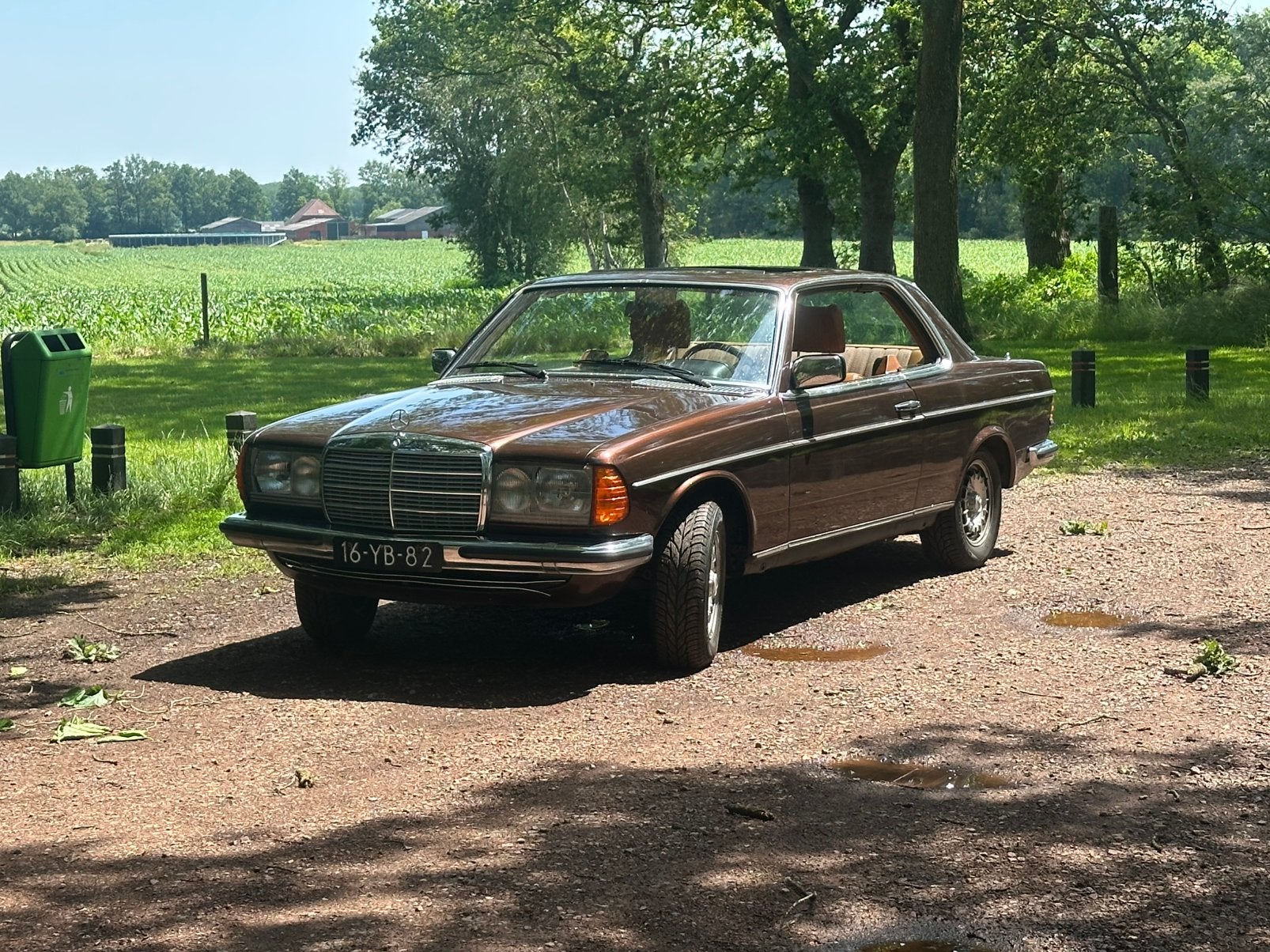 Mercedes-Benz 200-Serie 2.7 280 CE 1977 Bruin, Auto's, Achterwielaandrijving, Beige, Bruin, 2717 cc
